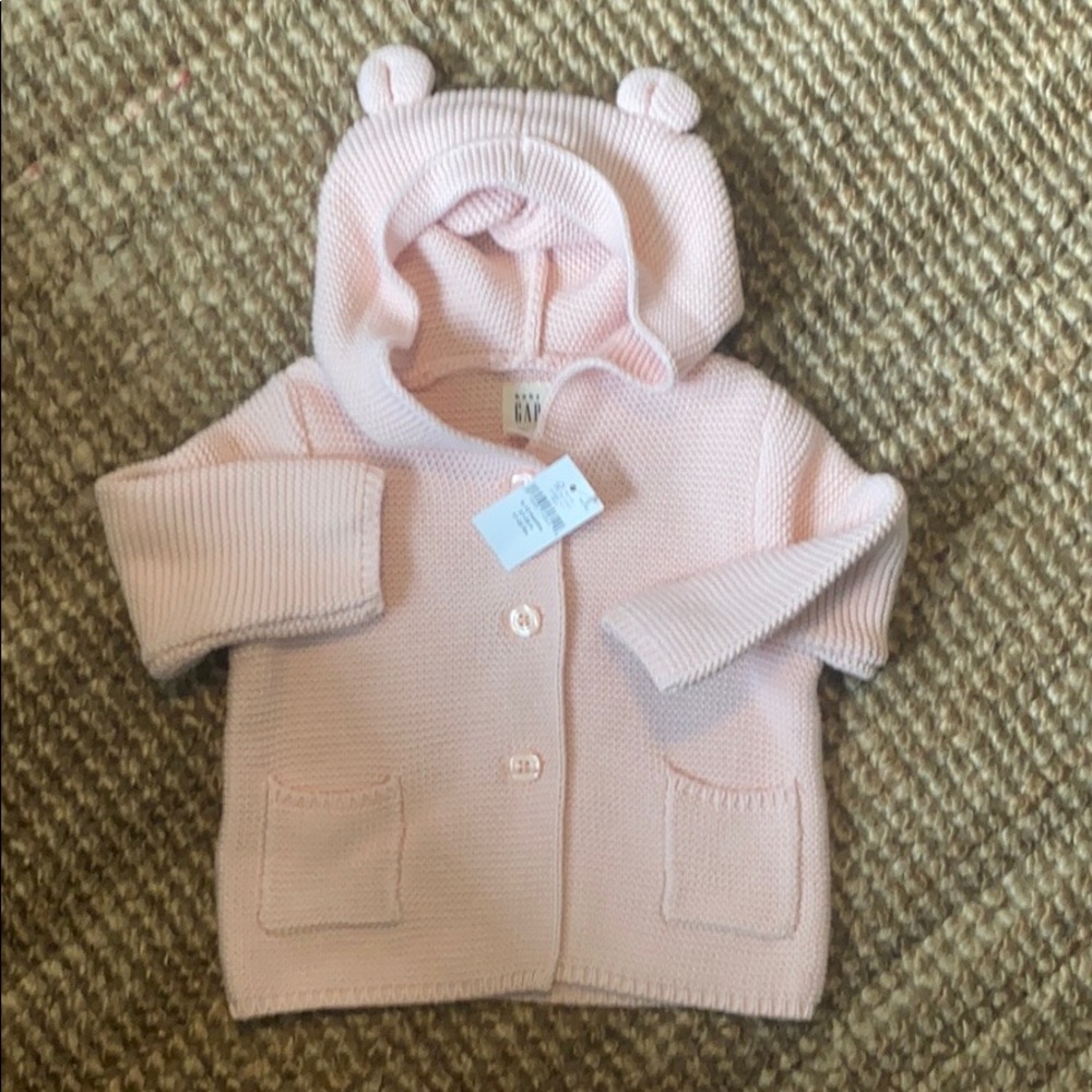 Baby Gap Pink Bear Sweater New With Tags 6-12mth
